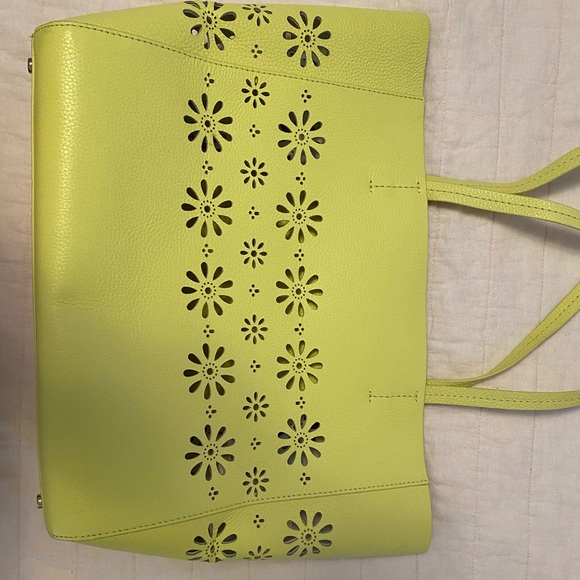 Yellow Kate Spade Flower Cut Out Tote - Picture 3 of 5